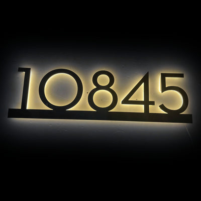 Attached Design Backlit House Numbers Street Name Illuminated Sign