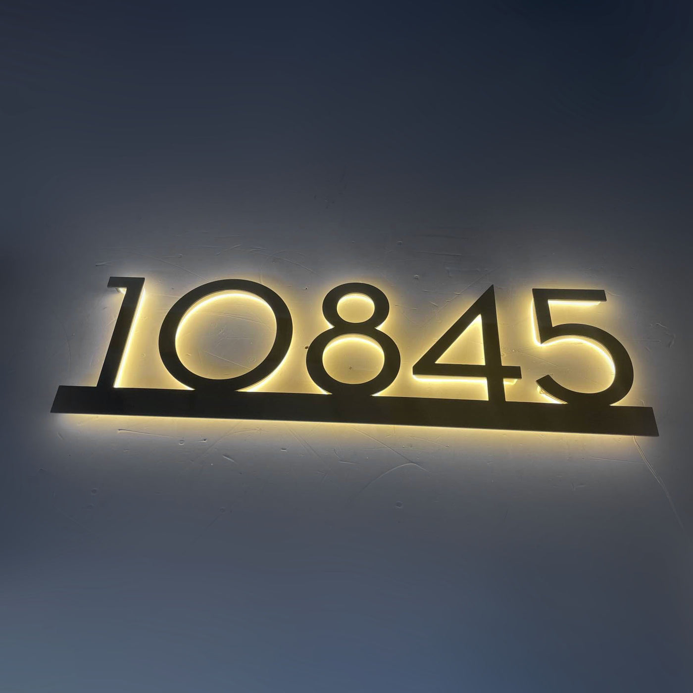 Attached Design Backlit House Numbers Street Name Illuminated Sign