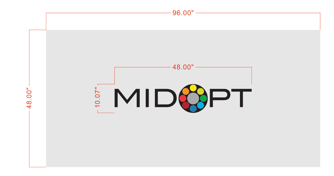 MIDOPT logo metal backlit sign