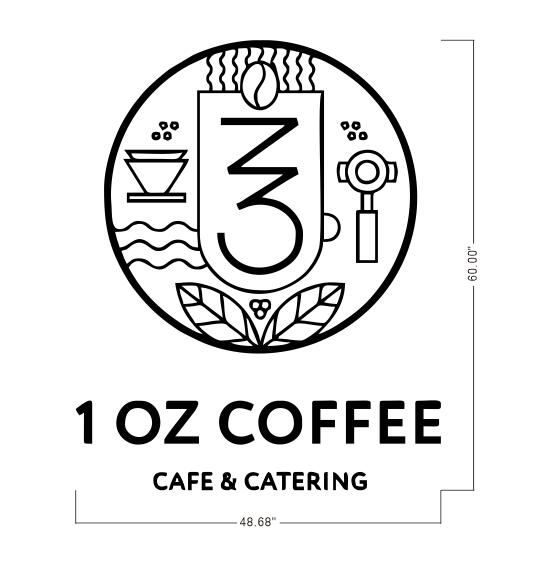 1 OZ COFFEE 3D metal sign