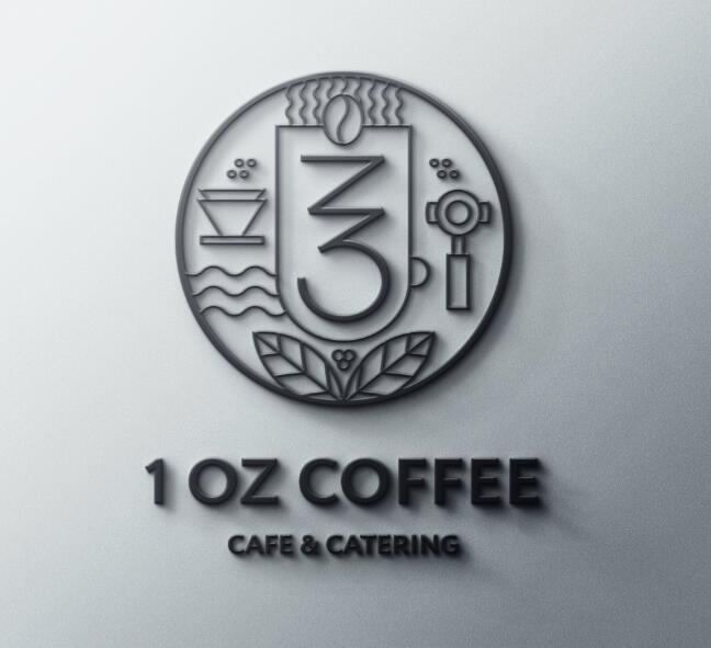 1 OZ COFFEE 3D metal sign