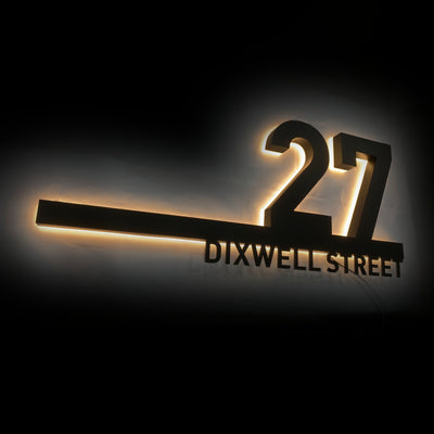 One Unit Backlit House Numbers with Underline