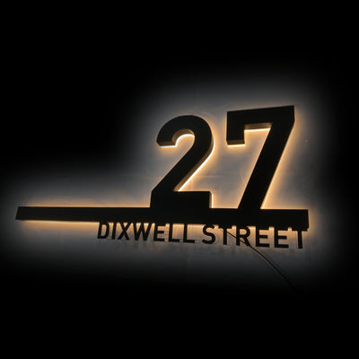 One Unit Backlit House Numbers with Underline