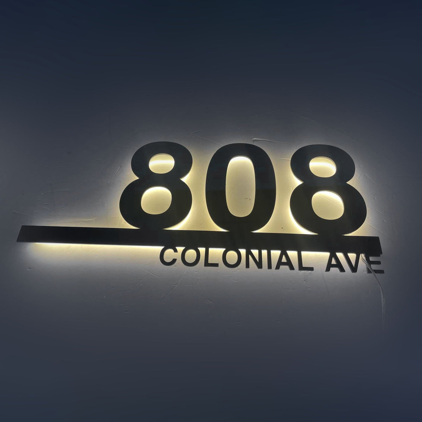 Connected Design Backlit House Numbers Illuminated Street Address Sign