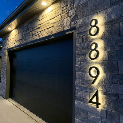 Led House Number Individual 3D House Number Led Metal Back Lighting Letter Signs