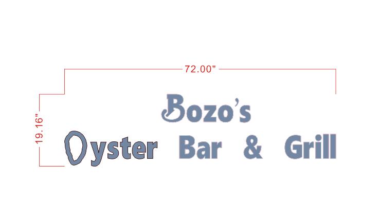 Bozo's Oyster Bar & Grill  metal backlit sign