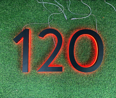 Illuminated House Numbers Lighted Led House Number Signs Metal Backlit 3D Letters