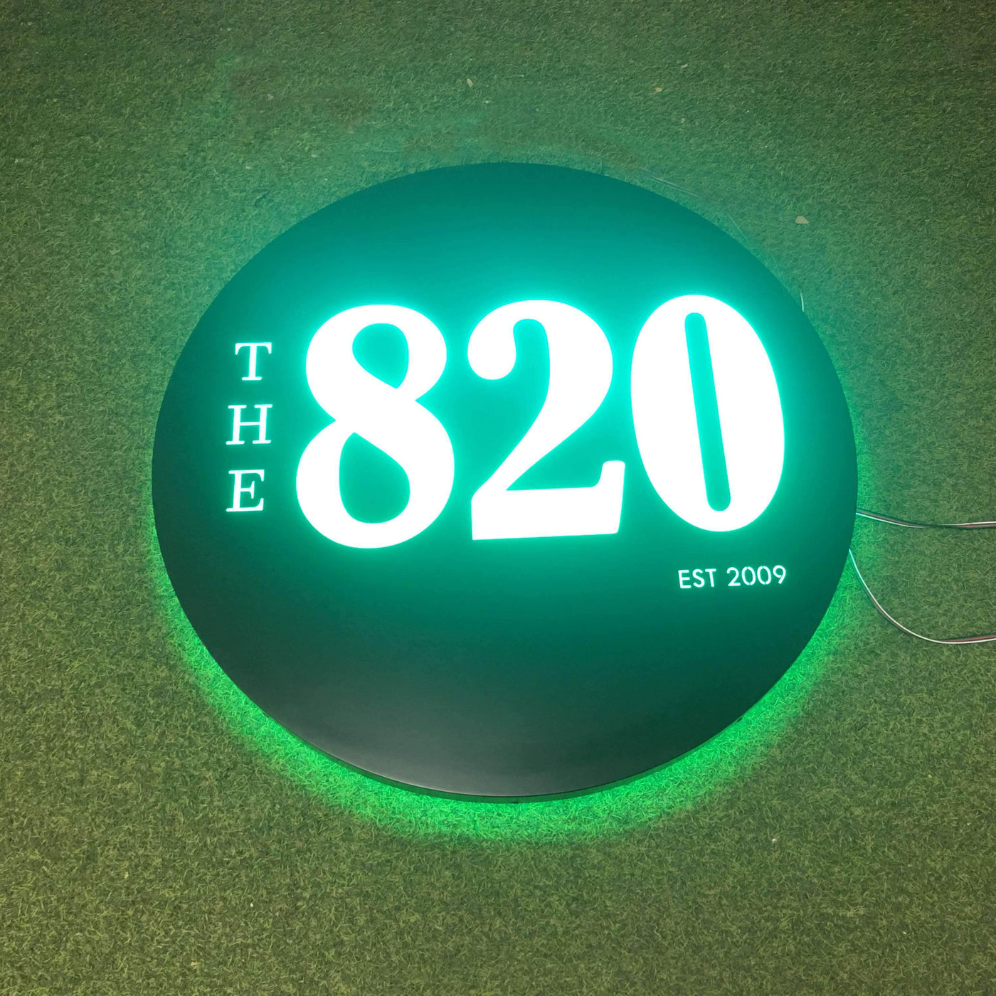 Lighted House Numbers Address Sign Plaque Light up Round Plaque Box