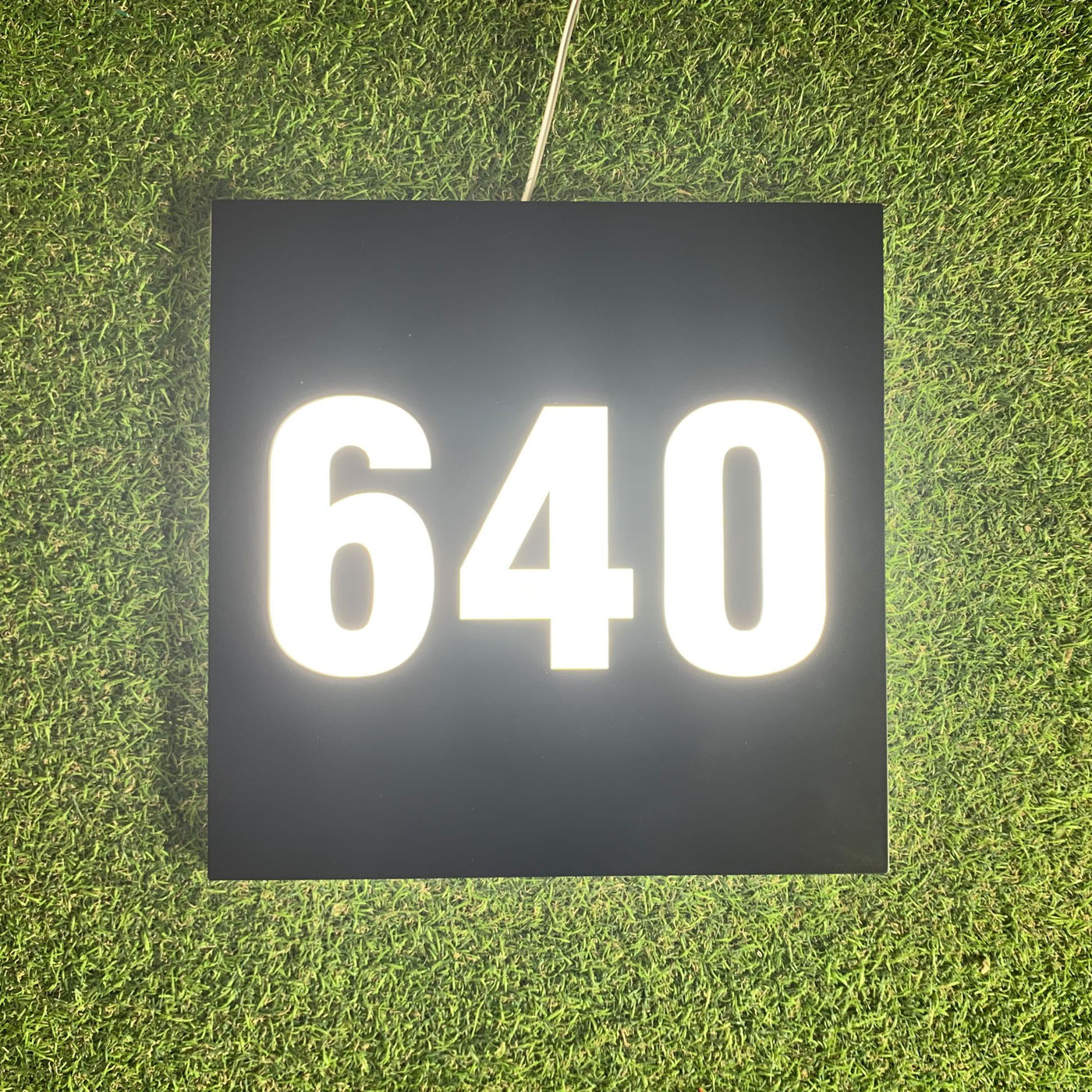 Lighted House Numbers Address Sign Led Light Box Plaque Square