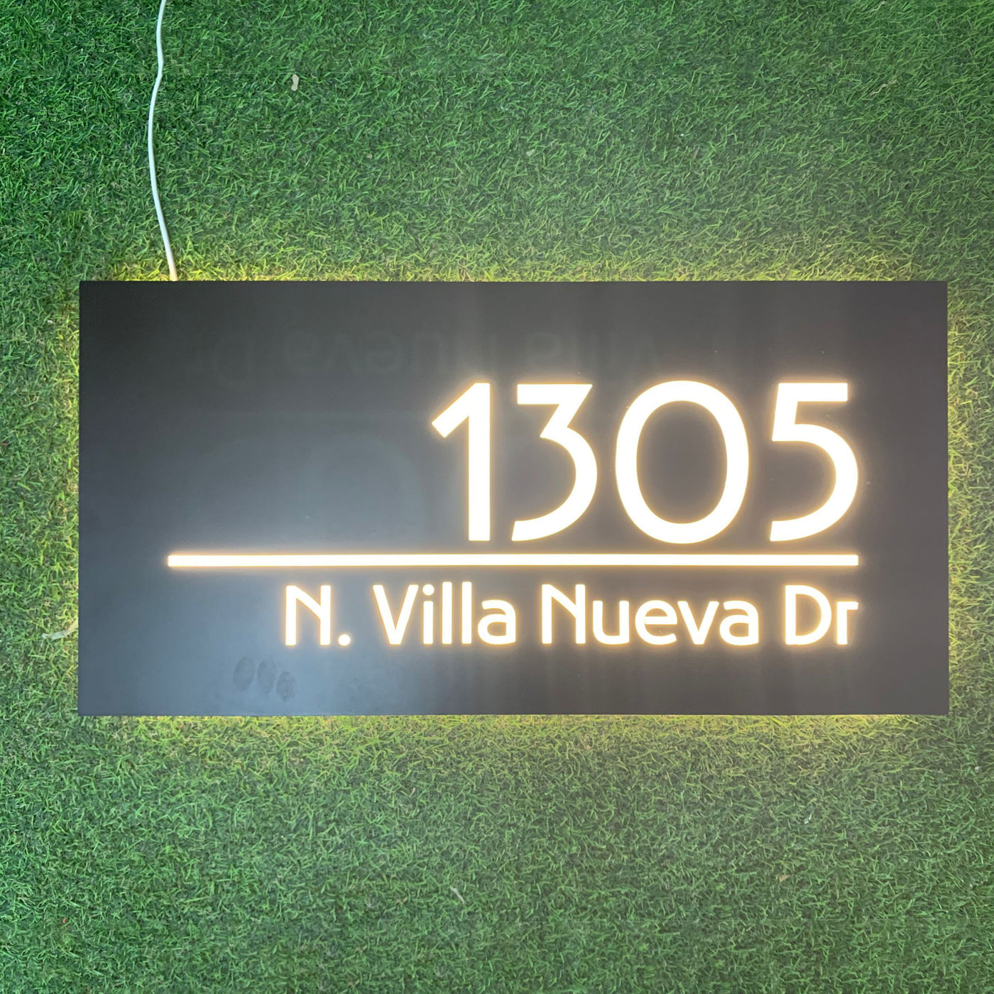 Light up House Numbers Address Number Led Light Box Horizontal Plaque