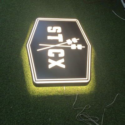 Customize Logo Shape Stainless Steel Laser Cut Out LED Backlit Light Box