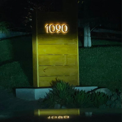 House Number Signs for Yard Address Signs Waterproof Stainless Steel Individual Led Backlit Floating House Numbers