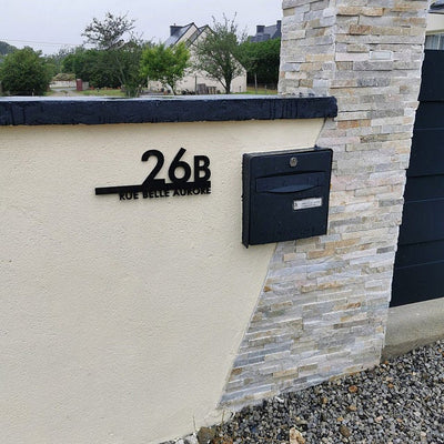 Metal House Numbers Plaque Stainless Steel Hollow Out Horizontal Address Number Plaque