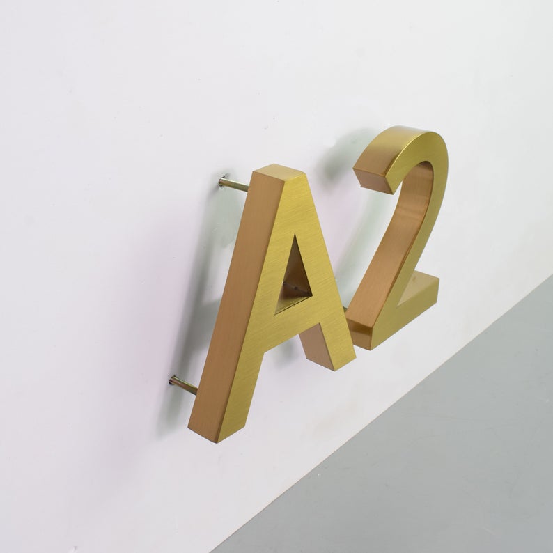 Individual 3D House Number Stainless Steel Non-Lighting Letters Address Number Mailbox Number